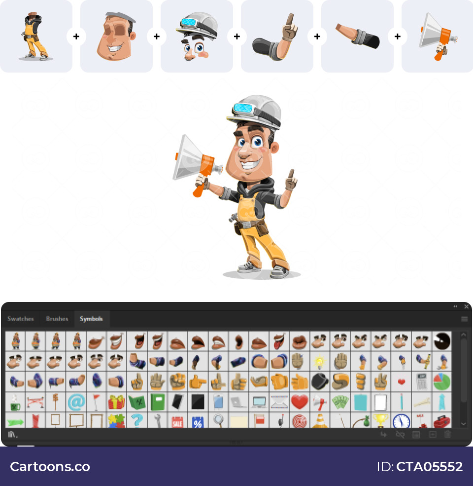 Builder Vector Mascot Illustrations - Cartoons.co
