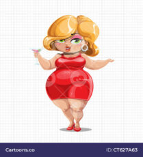 Curvy Woman Vector Mascot - Cartoons.co